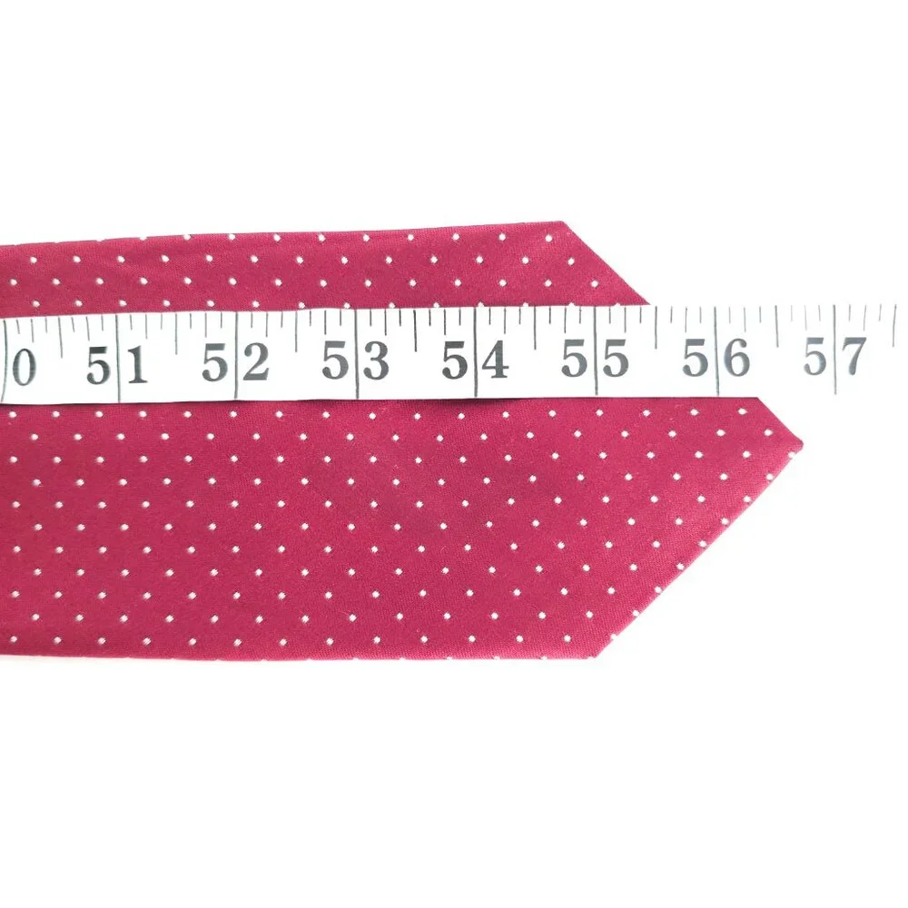 7th avenue Men Necktie Pin Dots Silk Blend Color Red Size 57x3.5 - NWOT